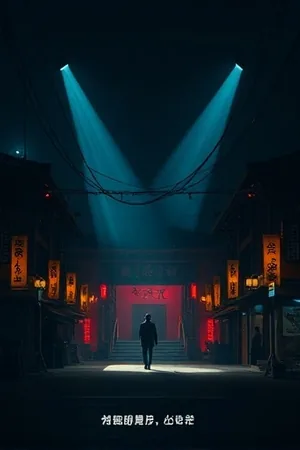 《白噪音协议》竖版海报：深夜施工围挡与录音设备