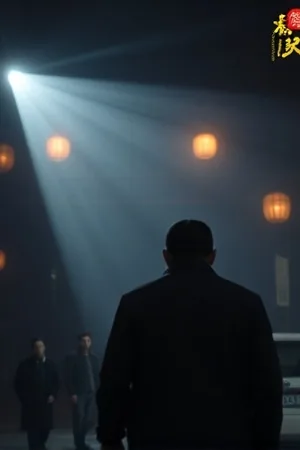 《长夜灯火录》竖版海报：昏黄路灯下的空街与人影