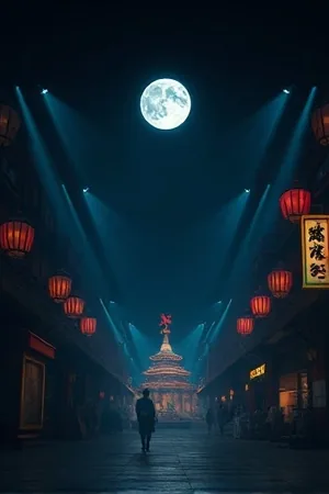 《半城灯火半城尘》竖版海报：夜班车内后视镜与路灯